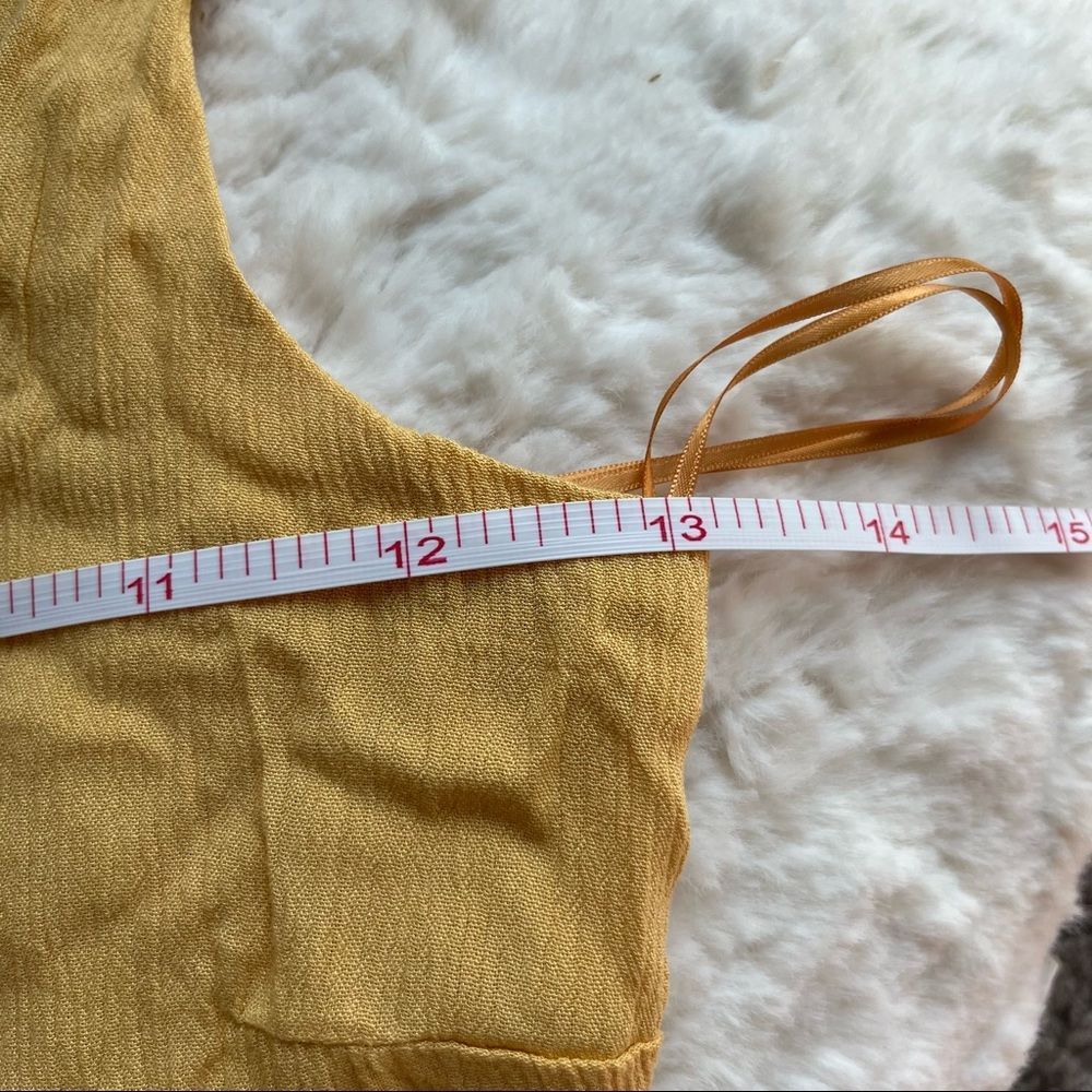New Joie yellow sleeveless Tiered Maxi Dress Embroidered derail, v-neck - Picture 4 of 10